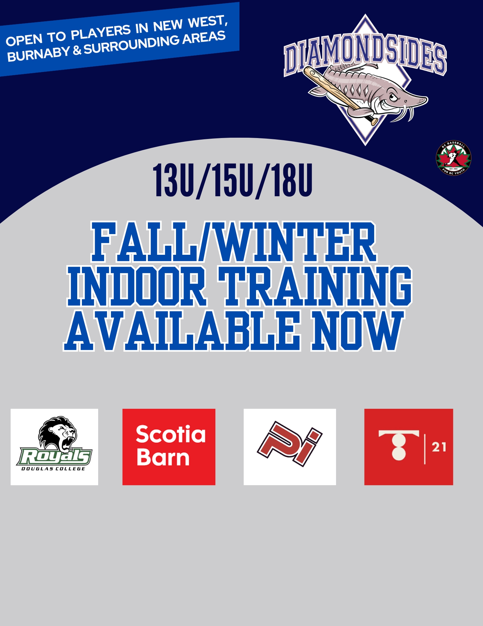 Fall And Winter Training Now Available For 13U/15U/18U